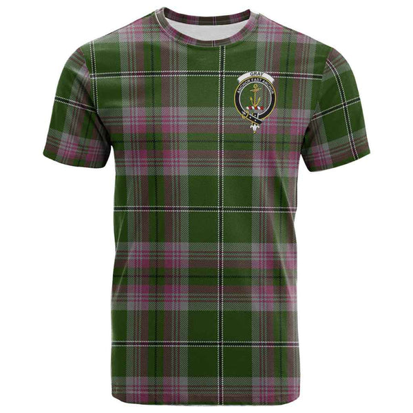 Scottish Gray Clan Crest Tartan T-Shirt Front Side Tartan Plaid