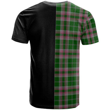 Scottish Gray Clan Crest Tartan T-Shirt Half in Me Back Side Tartan Plaid