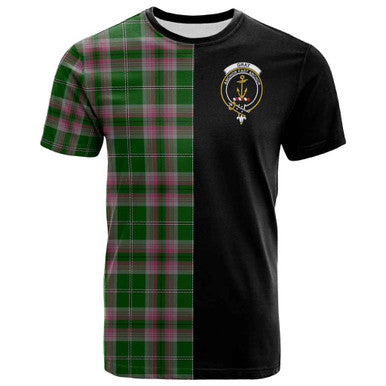 Scottish Gray Clan Crest Tartan T-Shirt Half in Me Front Side Tartan Plaid