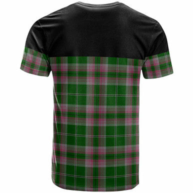 Scottish Gray Clan Crest Tartan T-Shirt - Horizontal Style Back Side Tartan Plaid