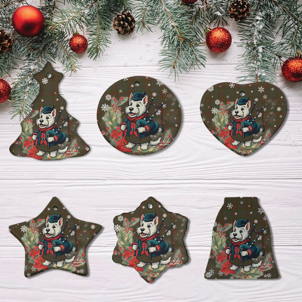 Scottish Gray Clan Tartan Ceramic Ornament Cute Scottish Terrier Dog All Style Tartan Plaid
