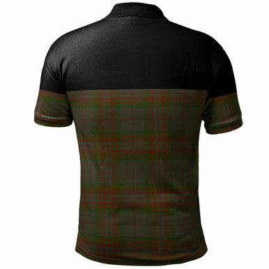 Scottish Gray Clan Tartan Polo Shirt - Horizontal Style Back Side Tartan Plaid