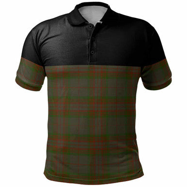 Scottish Gray Clan Tartan Polo Shirt - Horizontal Style Front Side Tartan Plaid