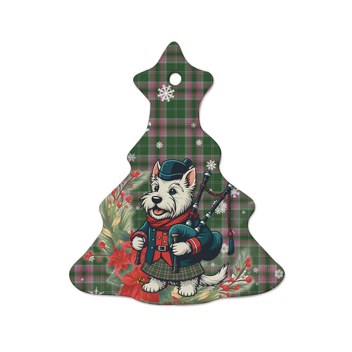 Scottish Gray Hunting Clan Tartan Ceramic Ornament Cute Scottish Terrier Dog Tree Style Tartan Plaid