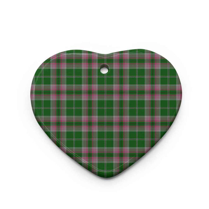 Scottish Gray Hunting Clan Tartan Ceramic Ornament Heart Shape Tartan Plaid