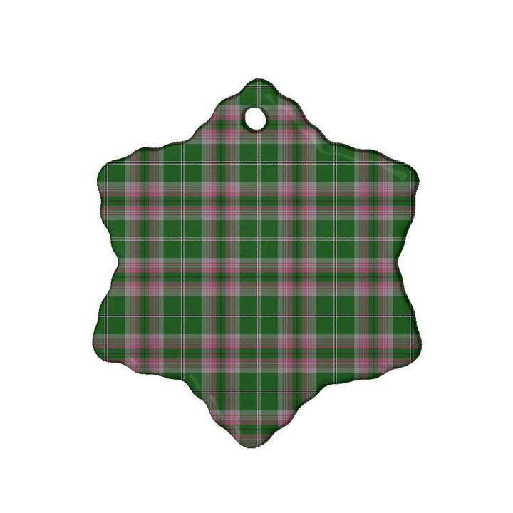 Scottish Gray Hunting Clan Tartan Ceramic Ornament Snow Flake Shape Tartan Plaid