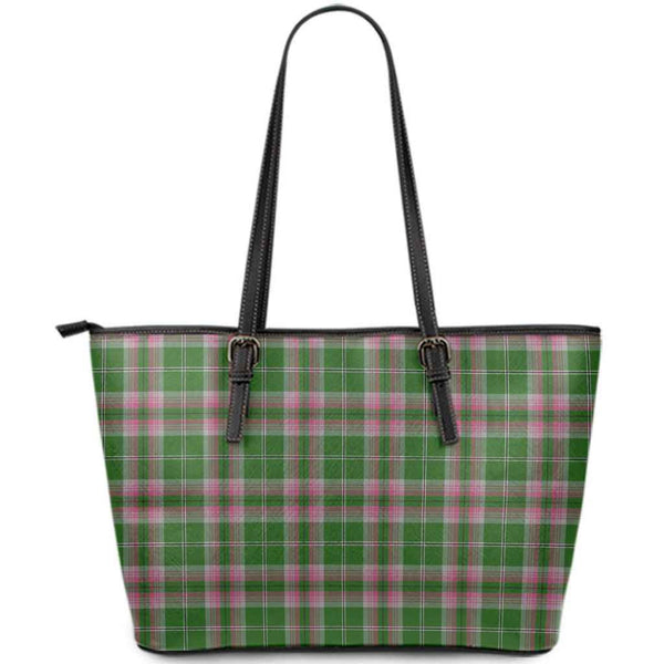 Scottish Gray Hunting Clan Tartan Leather Tote Tartan Plaid
