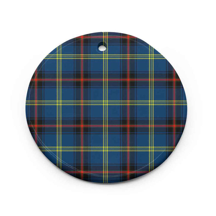 Scottish Grewar Clan Tartan Ceramic Ornament Circle Shape Tartan Plaid