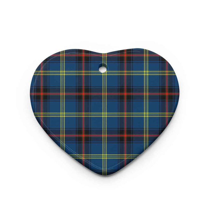 Scottish Grewar Clan Tartan Ceramic Ornament Heart Shape Tartan Plaid