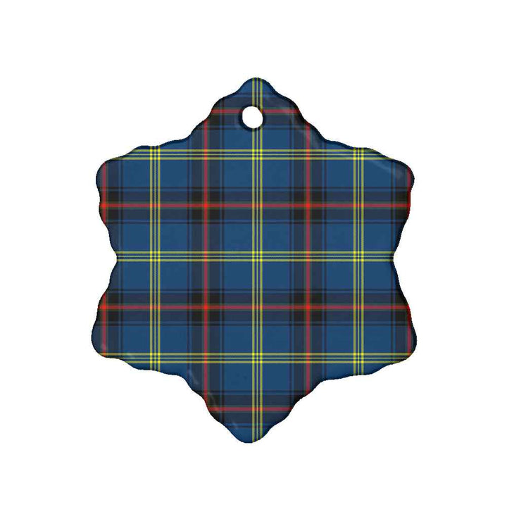 Scottish Grewar Clan Tartan Ceramic Ornament Snow Flake Shape Tartan Plaid