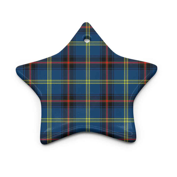 Scottish Grewar Clan Tartan Ceramic Ornament Star Shape Tartan Plaid