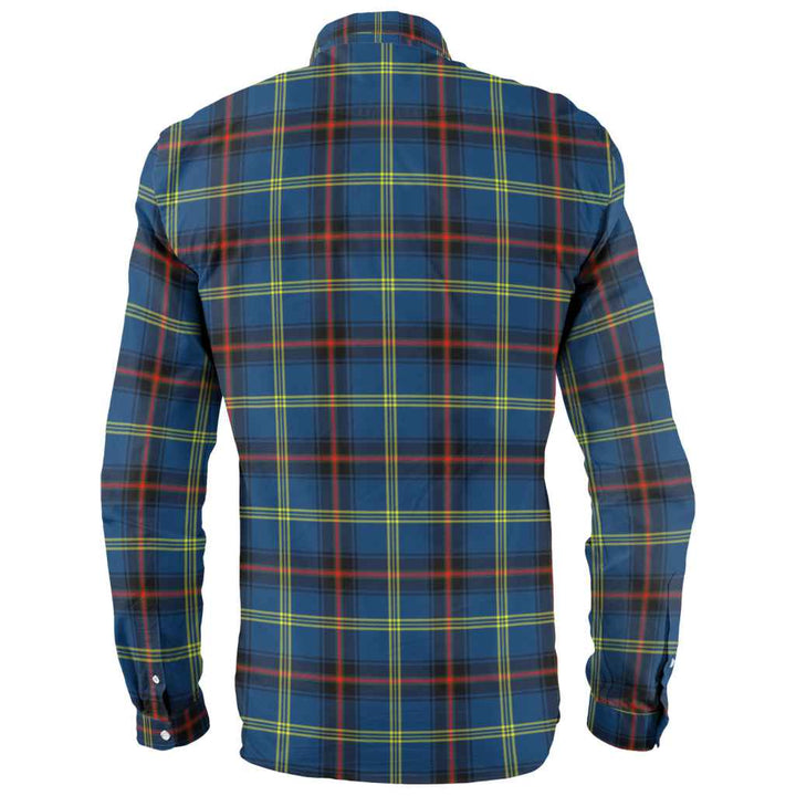 Scottish Grewar Clan Tartan Long Sleeve Shirt Back Side Tartan Plaid