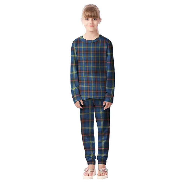 Scottish Grewar Clan Tartan Pajama Set Kid Front Side Tartan Plaid