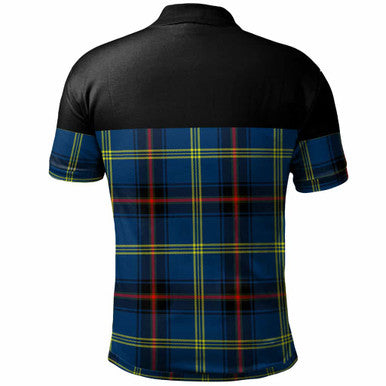 Scottish Grewar Clan Tartan Polo Shirt - Horizontal Style Back Side Tartan Plaid