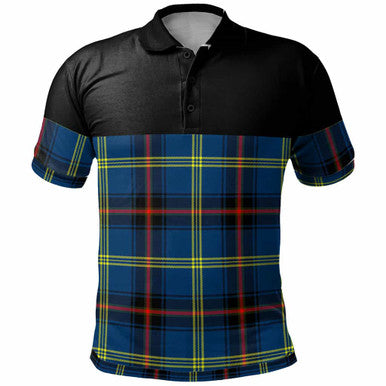 Scottish Grewar Clan Tartan Polo Shirt - Horizontal Style Front Side Tartan Plaid