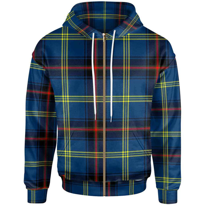 Scottish Grewar Clan Tartan Hoodie Zip Tartan Plaid