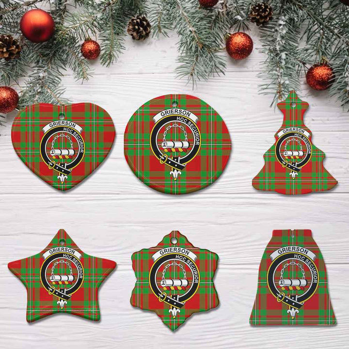 Scottish Grierson Clan Crest Tartan Ceramic Ornament All Tartan Plaid
