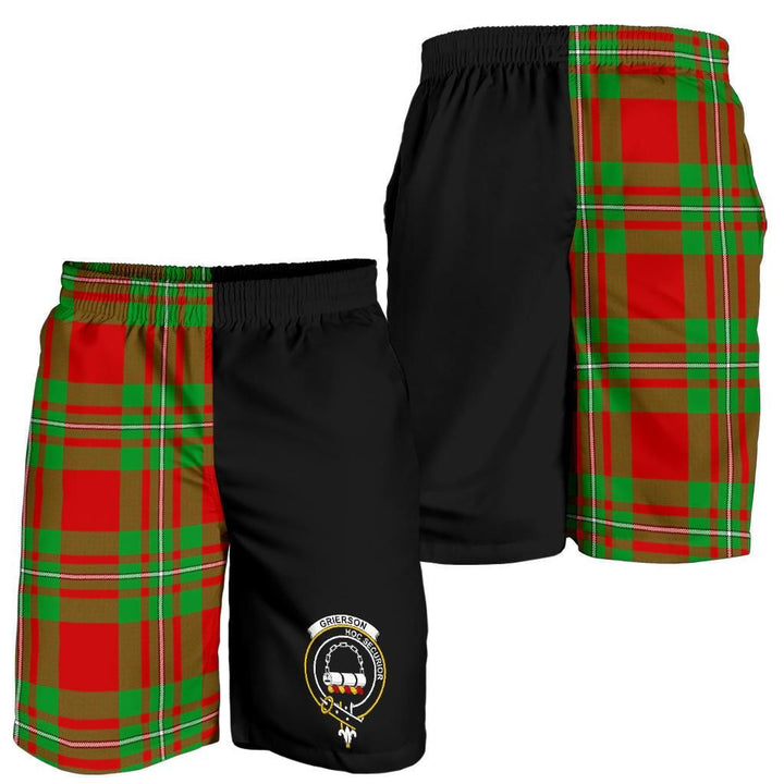 Scottish Grierson Clan Crest Tartan Half of Me Men's Shorts