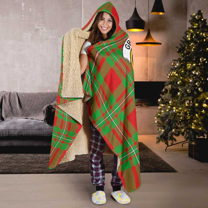 Scottish Grierson Clan Crest Tartan Hooded Blanket Tartan Plaid 6