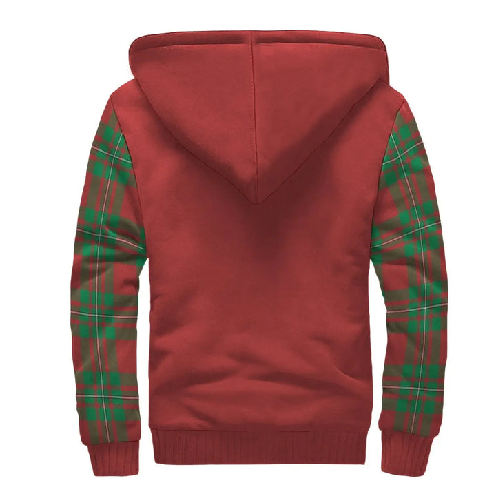 Scottish Grierson Clan Crest Tartan Plaid Sleeve Sherpa Hoodie