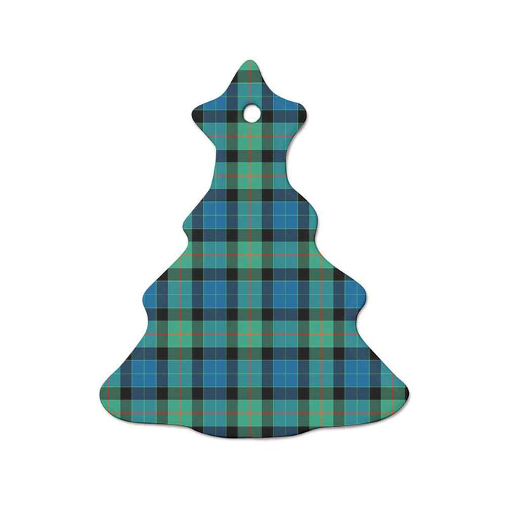 Scottish Gunn Ancient Clan Tartan Ceramic Ornament  Tree Shape Tartan Plaid