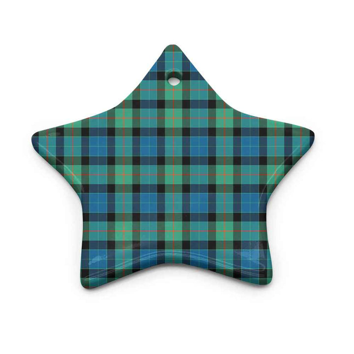 Scottish Gunn Ancient Clan Tartan Ceramic Ornament Star Shape Tartan Plaid