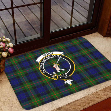 Scottish Gunn Clan Crest Tartan Door Mat Tartan Plaid 1