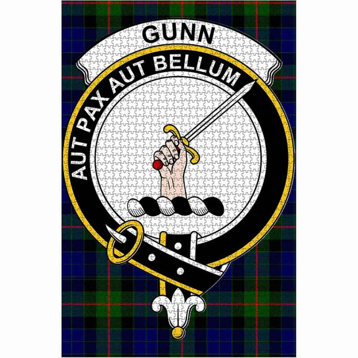 Scottish Gunn Clan Crest Tartan Jigsaw Puzzle 1