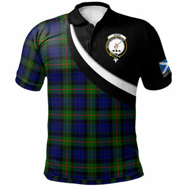Scottish Gunn Clan Crest Tartan Polo Shirt - Scotland Forever Style Front Side Tartan Plaid