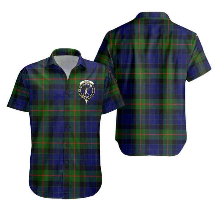 Scottish Gunn Clan Crest Tartan Short Sleeve Shirt Tartan Plaid