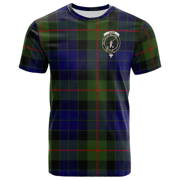 Scottish Gunn Clan Crest Tartan T-Shirt Front Side Tartan Plaid