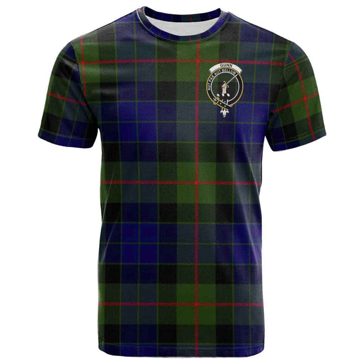 Scottish Gunn Clan Crest Tartan T-Shirt Front Side Tartan Plaid