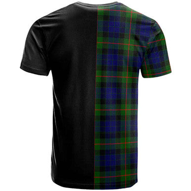 Scottish Gunn Clan Crest Tartan T-Shirt Half in Me Back Side Tartan Plaid