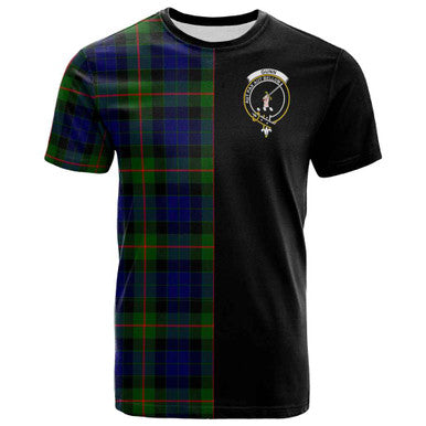 Scottish Gunn Clan Crest Tartan T-Shirt Half in Me Front Side Tartan Plaid