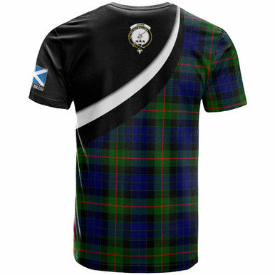 Scottish Gunn Clan Crest Tartan T-Shirt - Scotland Forever Style Back Side Tartan Plaid