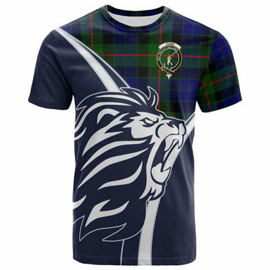 Scottish Gunn Clan Crest Tartan T-Shirt - Bend Style Front Side Tartan Plaid