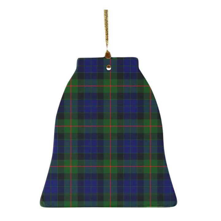 Scottish Gunn Modern Clan Tartan Ceramic Ornament Bell Shape Tartan Plaid