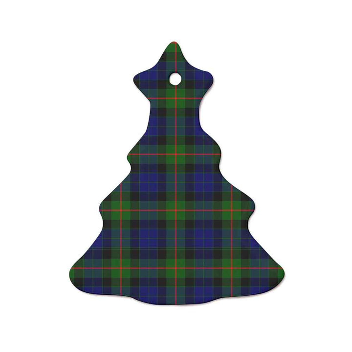 Scottish Gunn Modern Clan Tartan Ceramic Ornament  Tree Shape Tartan Plaid