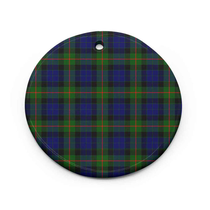 Scottish Gunn Modern Clan Tartan Ceramic Ornament Circle Shape Tartan Plaid