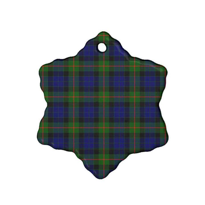 Scottish Gunn Modern Clan Tartan Ceramic Ornament Snow Flake Shape Tartan Plaid