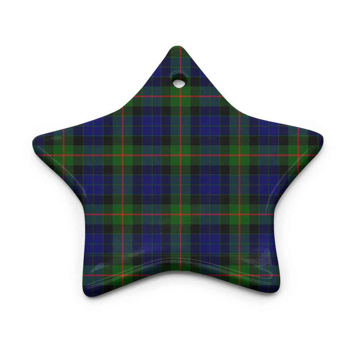 Scottish Gunn Modern Clan Tartan Ceramic Ornament Star Shape Tartan Plaid