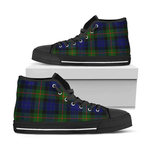 Scottish Gunn Modern Clan Tartan High Top Shoes Black Sole Tartan Plaid