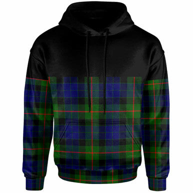 Scottish Gunn Modern Clan Tartan Hoodie - Horizontal Style Front Side Tartan Plaid