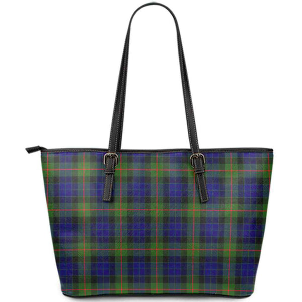 Scottish Gunn Modern Clan Tartan Leather Tote Tartan Plaid