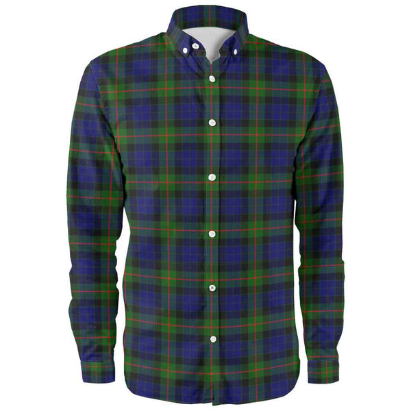 Scottish Gunn Modern Clan Tartan Long Sleeve Shirt Front Side Tartan Plaid