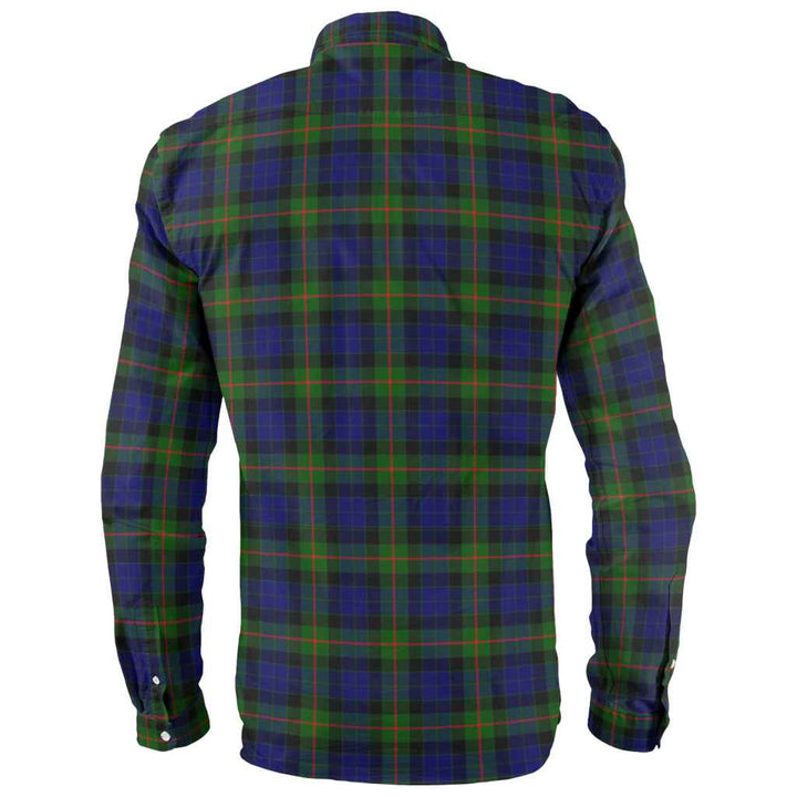 Scottish Gunn Modern Clan Tartan Long Sleeve Shirt Back Side Tartan Plaid