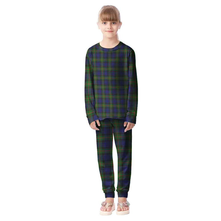Scottish Gunn Modern Clan Tartan Pajama Set Kid Front Side Tartan Plaid