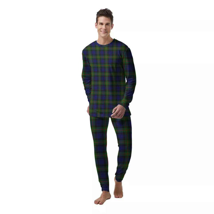 Scottish Gunn Modern Clan Tartan Pajama Set  Men Front Side Tartan Plaid