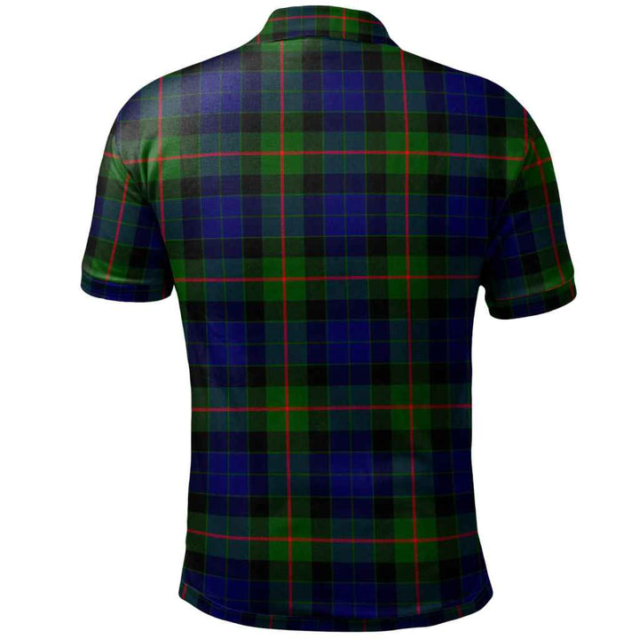 Scottish Gunn Modern Clan Tartan Polo Shirt Back Side Tartan Plaid