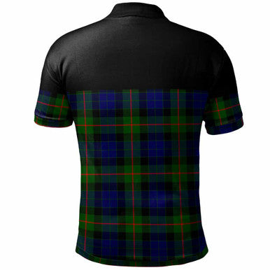 Scottish Gunn Modern Clan Tartan Polo Shirt - Horizontal Style Back Side Tartan Plaid